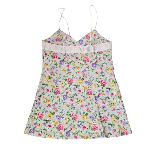 VTG CACIQUE Slip Dress Medium White Floral Boho Coquette Fairy Whimsy Cottage - Picture 2 of 10